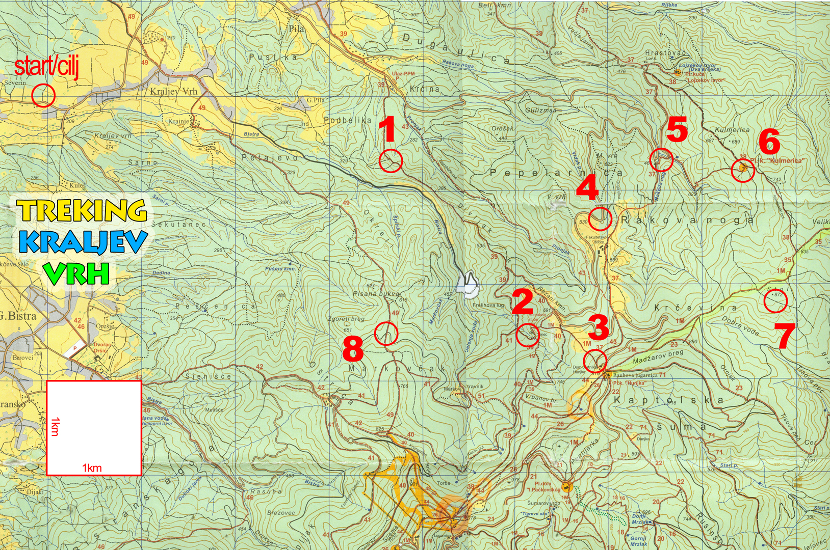 karta sljemena TreKing's peak po zagorskoj strani Sljemena   AK Sljeme karta sljemena
